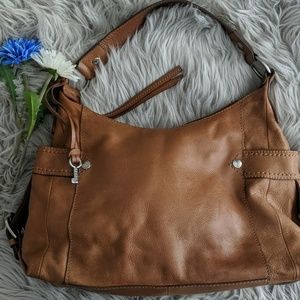 Honey leather fossil bag